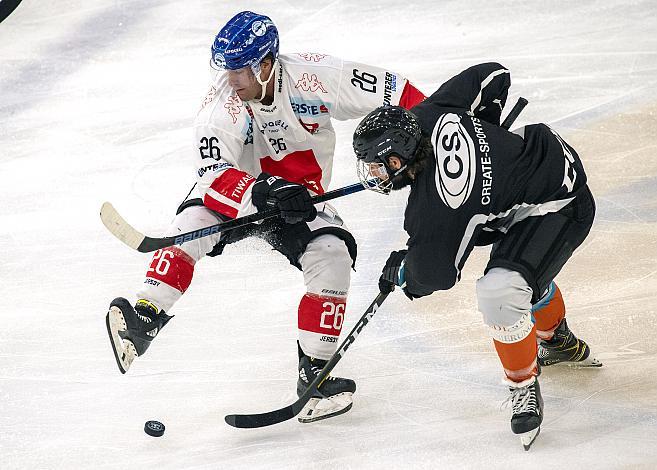 Felix Girard (HC TWK Innsbruck  Die Haie),  Julian Pusnik (Black Wings 1992), Black Wings Linz vs HC Innsbruck „die Haie“,  Eishockey, Testspiel