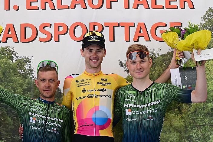 Podest Herren, 2. Platz Riccardo Zoidl (AUT, Hrinkow Advarics), Sieger Philipp Hofbauer (AUT, Team Vorarlberg), 3. Platz Valentin Poschacher (AUT, Hrinkow Advarics), Herren Elite, U23, Road Cycling League Austria