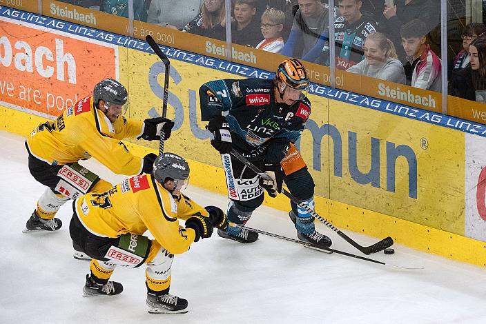 Brian Lebler (Steinbach Black Wings Linz) Steinbach Black Wings Linz vs HC Pustertal Woelfe, 4. Runde ICE Eishockey Liga, Linz AG Eisarena