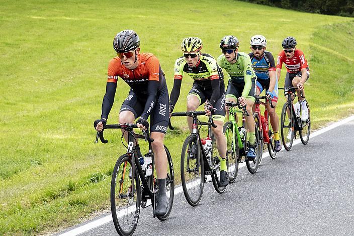 Die Ausreisser, Michael Konczer (AUT, Hrinkow Advarics Cycleang), Lukas Meiler, GER (Team Vorarlberg Santic), Jakob Geszner (GER, rad-net ROSE Team), Andi Bajc (SLO, Team Felbermayr Simplon Wels), Daniel Köck (AUT, Team WSA Graz ARBOE),  1. Mühlviertler Hügelwelt Classik, Königswiesen,  U23, Elite Damen und Herren