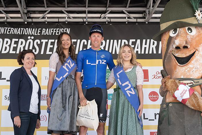 Timo Kielich (BEL, Alpecin-Deceuninck Development Team) im Blauen Trikot des Punktebesten, 2. Etappe Wels - Bad Leonfelden, Int. Raiffeisen Oberösterreich Rundfahrt UCI Kat. 2.2