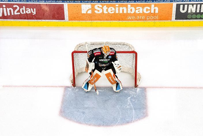 Tormann Rasmus Tirronen (Steinbach Black Wings Linz) Steinbach Black Wings Linz vs HCB Südtirol Alperia, Viertelfinale, 6. Runde ICE Hockey League, Linz AG Eisarena 