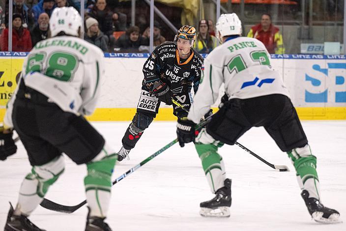 Michael Haga (Steinbach Black Wings Linz)  Steinbach Black Wings Linz vs HK SZ Olimpija, 30. Runde, Trikot Movember, ICE Hockey League, Steinbach Black Wings Linz, Linz AG Eisarena 