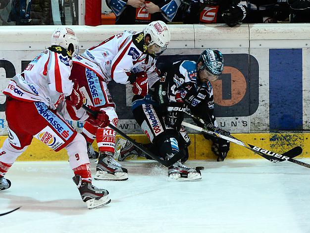 Fabian Scholz (Liwest Black Wings Linz) und Raphael Herburger (EC KAC), EHC Liwest Black Wings Linz vs EC KAC, Play-Offs, Semifinale 