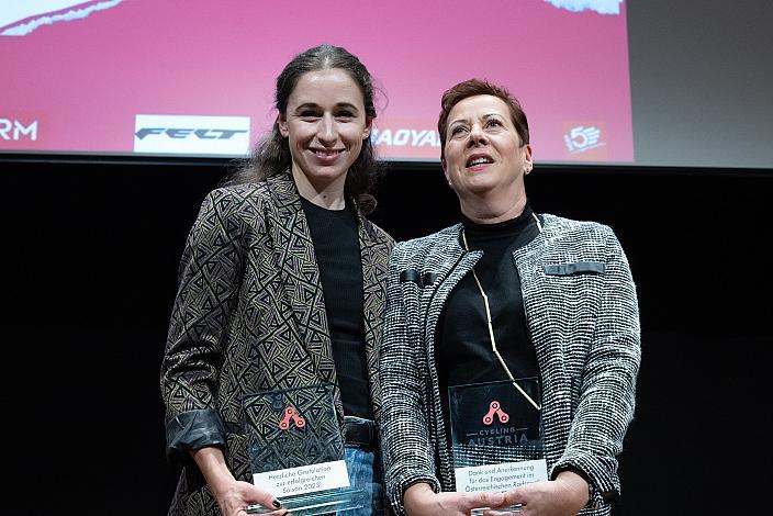 Christina Schweinberger (AUT, Fenix-Deceuninck), Birgit Woisetschläger,  Cycling Austria, 2023 Cup Ehrungen, Radsport