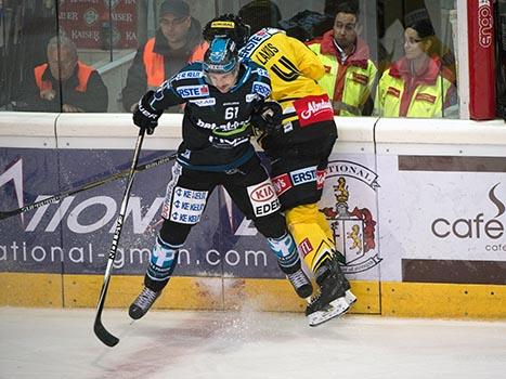 Patrick Spannring, Linz und Philippe Lakos, Wien, EHC Liwest Black Wings Linz vs UPC Vienna Capitals