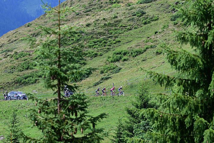Die Ausreisser unterwegs am Furkajoch, Riccardo Zoidl (AUT, Hrinkow Advarics), Bob Jungels (LUX, Ineos Grenadiers), Sean Quinn (USA, EF Education - EasyPost),  , 5. Etappe Feldkirch - Feldkirch, Tour of Austria