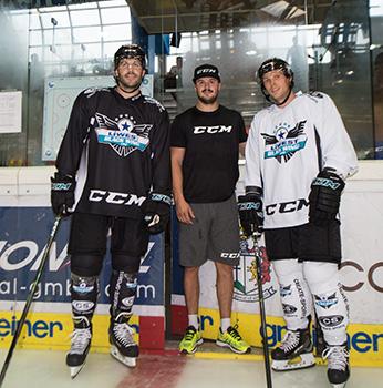 v.l. Jake Dowell (EHC Liwest Black Wings Linz), Andreas Kristler (EHC Liwest Black Wings Linz), Corey Locke (EHC Liwest Black Wings Linz) 