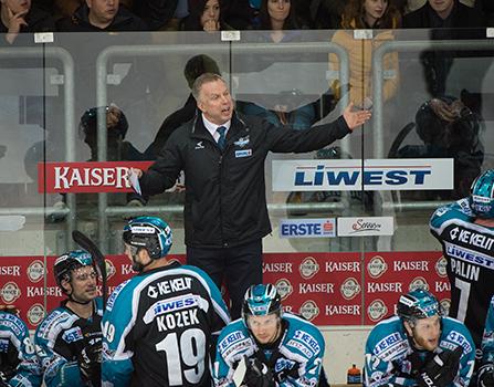 Head-Coach Robert Daum (EHC Liwest Black Wings Linz), EHC Liwest Black Wings Linz vs HC Orli Znojmo, Platzierungsrunde