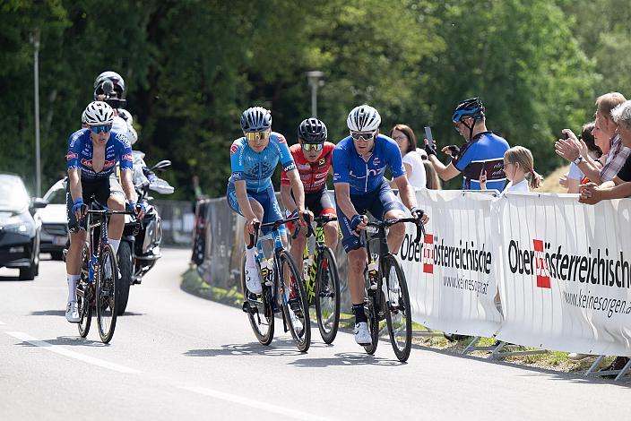 die Ausreiser mit Daan Soete (BEL, Team Deschacht - Group Hens - Containers Maes), Joran Wyseure (BEL, Alpecin-Deceuninck Development Team), Eric Lutter (GER, pus Benotti), Matej Drinovec (Arbö Feld am See),  1. Etappe Eferding - Geinberg, Int. Raiffeisen Oberösterreich Rundfahrt UCI Kat. 2.2