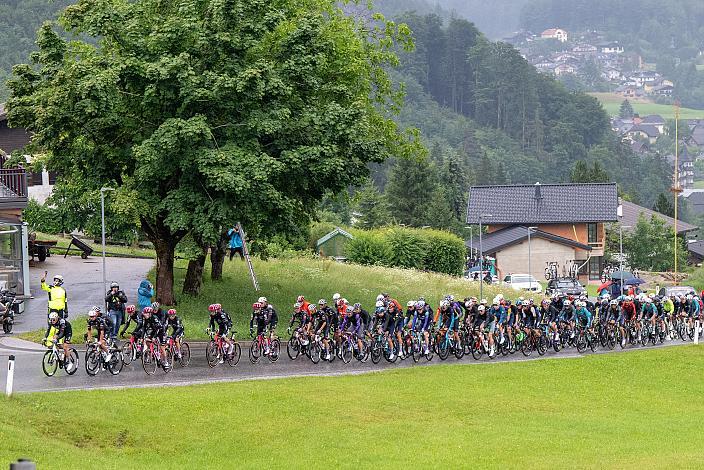 Das Peloton bei Fuschl am See angeführt von  Julius Johansen (DEN, UAE Team Emirates - XRG), , 3. Etappe Salzburg - Gaisberg,  Tour of Austria