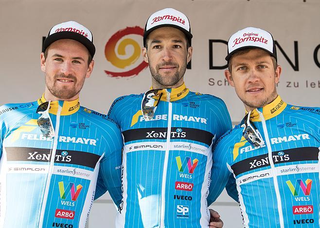 v.l. Stephan Rabitsch (AUT, Team Felbermayr Simplon Wels), Sieger Markus Eibegger (AUT, Team Felbermayr Simplon Wels), Riccardo Zoidl (AUT, Team Felbermayr Simplon Wels) 