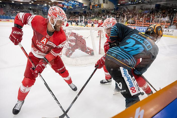 Kevin Schmidt (EC Bad Nauheim), Kilian Rappold (Steinbach Black Wings Linz), Patrick Seifert (EC Bad Nauheim) Testspiel Steinbach Black Wings Linz vs EC Bad Nauheim, Linz AG Eisarena, pre season