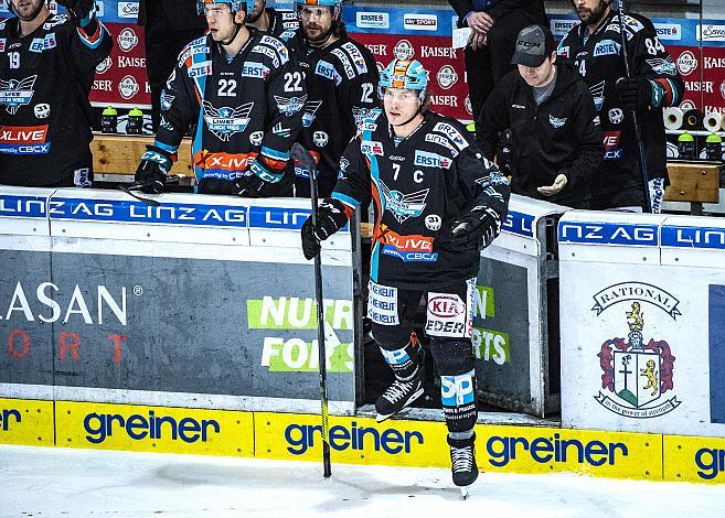 Brian Lebler (EHC Liwest Black Wings Linz), Eishockey,  2. Viertelfinale EHC Liwest Black Wings Linz vs EC KAC