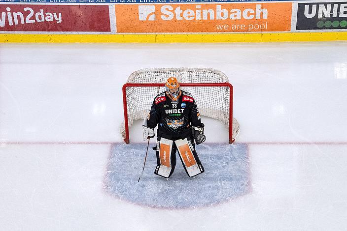 Tormann Thomas Höneckl (Steinbach Black Wings Linz) Steinbach Black Wings Linz vs HCB Südtirol Alperia, Viertelfinale, 6. Runde ICE Hockey League, Linz AG Eisarena 