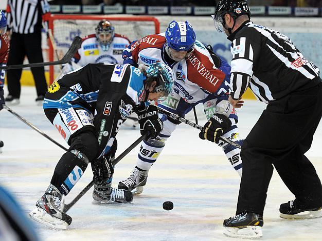 Danny Irmen, Linz und Dustin Jeffrey, Zagreb, EHC Liwest Black Wings Linz vs KHL Medvescak Zagreb