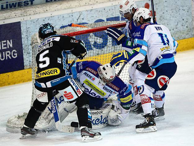 Franklin MacDonald (Liwest Black Wings Linz) und Jean Philippe Lamoureux (EC VSV, #1), EHC Liwest Black Wings Linz vs EC VSV, Play-Offs, Viertelfinale 