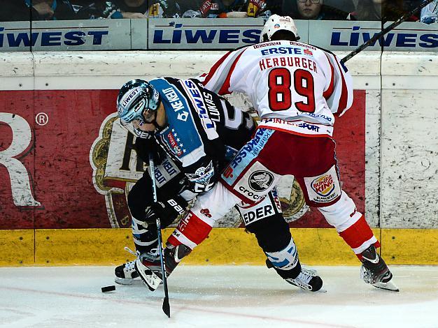 Robert Lukas (Liwest Black Wings Linz) und Raphael Herburger (EC KAC), EHC Liwest Black Wings Linz vs EC KAC, Play-Offs, Semifinale 