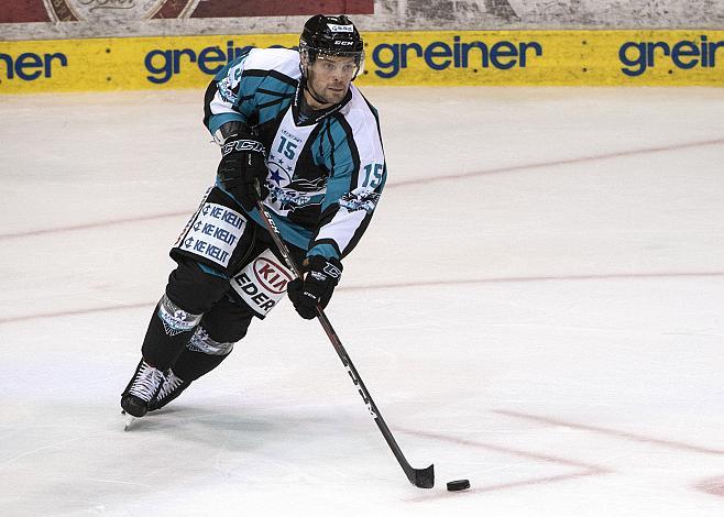 Kevin Kapstad (EHC Liwest Black Wings Linz) Eishockey Testspiel, EHC Liwest Black Wings - CEZ Motor Ceske Budejovice