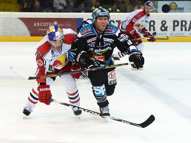 Andy Hedlund, Linz und Manuel Latusa, Salzburg, EHC Liwest Black Wings Linz vs EC Red Bull Salzburg