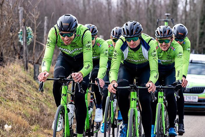 Jonas Rapp (GER, Hrinkow Advarics), Michael Konczer (AUT, Hrinkow Advarics), Raphael Hammerschmid (AUT, Hrinkow Advarics) Trainingscamp Porec, Kroatien, Team Hrinkow Advarics Cycleang, UCI Continental Team,