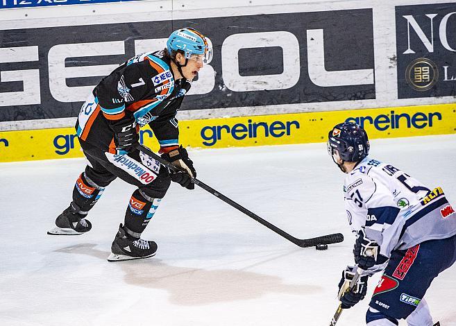 Brian Lebler (EHC Liwest Black Wings Linz), Timothy Campbell (Hydro Fehervar AV 19) Eishockey,  EHC Liwest Black Wings Linz vs AV 19 Szekesfehervar