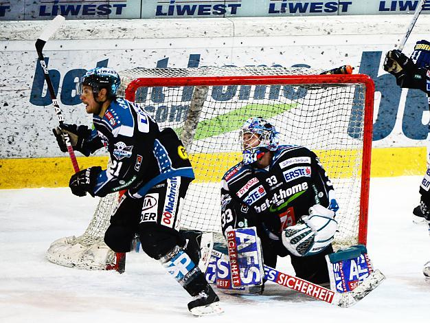 #33 Lorenz Hirn, Linz und # 21 Philipp Lukas,Linz, EHC Liwest Black Wings Linz vs EC VSV