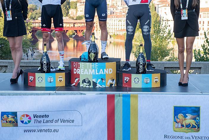 Siegerpodest v.l. 2. Platz Marc Hischi (SUI, UAE Team Emirates), Sieger Simone Battistella (ITA, Astana - Premier Tech), 3. Jhonatan Restrepo (COL, Androni Giocattoli - Sidermec), Veneto Classic, UCI 1.1