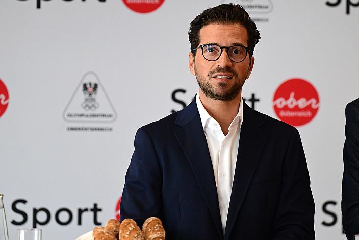 Mario Rossmann (Präsident Cycling Upper Austria, Oberösterreich), Pressekonferenz Int. Raiffeisen Oberösterreich Rundfahrt (UCI Kat. 2.2), Olympiazentrum Linz  