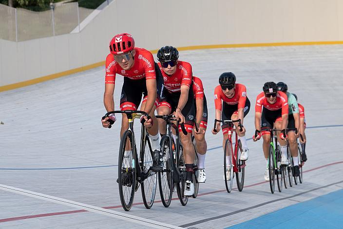 Tim Wafler (AUT, Tirol Cycling Team), Stefan Kovar (AUT, Tirol KTM Cycling Team) Radtraining ÖRV Bahnkader, Radbahn Hello Yellow by Schachermayer 