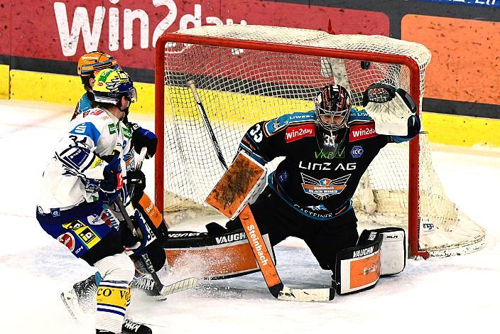 Tormann Thomas Höneckl (Steinbach Black Wings Linz)  Win2Day ICE Hockey League,  Steinbach Black Wings Linz vs  EC VSV,  Linz AG Eisarena 