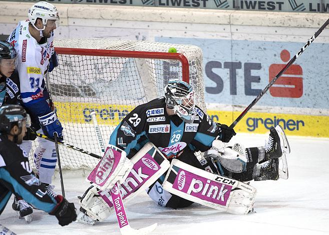 Tormann Michael Ouzas (EHC Liwest Black Wings Linz)  EHC Liwest Black Wings Linz vs EC Panaceo VSV