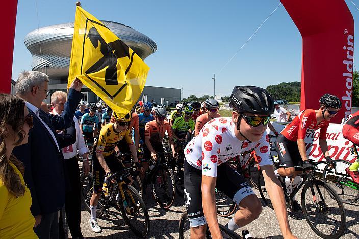 Start mit dem gepunkteten Bergtrikot Mike Schuch (NED, ABLOC CT), St.Florian, Asten - Resort Hinterstoder, Höss, Int. Raiffeisen Oberösterreich Rundfahrt UCI Kat. 2.2