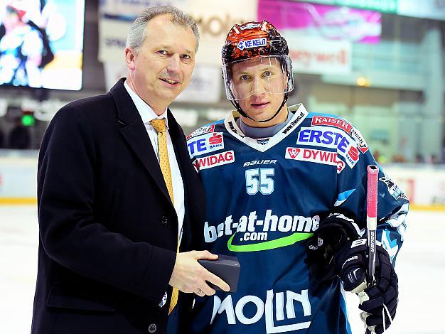 Robert Lukas Spieler des Abends, EHC Liwest Black Wings Linz vs EC Red Bull Salzburg, Halbfinale, Semifinale, Play-Offs