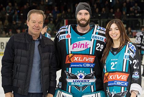 Spieler des Abends Tormann Michael Ouzas (EHC Liwest Black Wings Linz),  EHC Liwest Black Wings Linz vs HCB Suedtirol Alperia