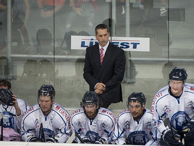 Trainer Mark French, Zagreb, EHC Liwest Black Wings Linz vs KHL Medvescak Zagreb          