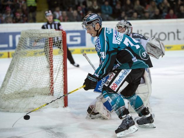 Daniel Oberkofler (EHC Liwest Black Wings Linz)  EHC Liwest Black Wings Linz vs HCB Suedtirol Alperia 3. Viertelfinale