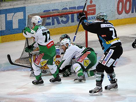 Brian Lebler, Linz feiert, EHC Liwest Black Wings Linz vs. HDD Tilia Olimpija Ljubljana, 3. Semifinale