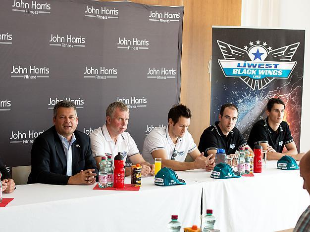 Praesident Ing. Peter Freunschlag, Trainer Robert Daum, Philipp Lukas, Brad Moran, Daniel Oberkofler