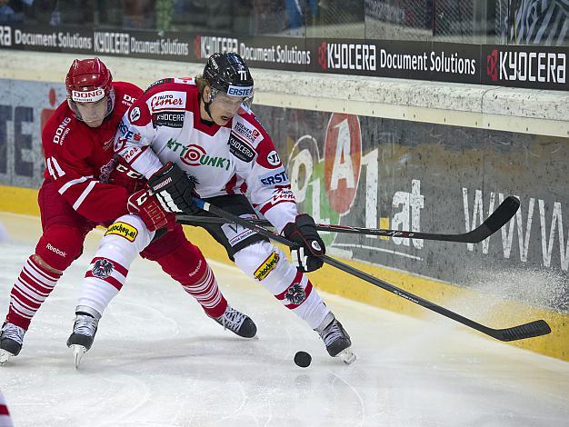 Brian Lebler, Stuermer, Team Austria, Oesterreich und Jesper Jensen, DEN