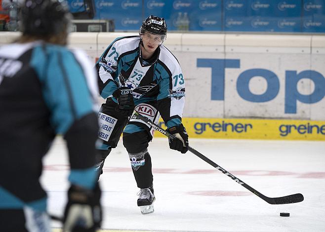 Paul Koudelka (EHC Liwest Black Wings Linz) Eishockey Testspiel, EHC Liwest Black Wings - CEZ Motor Ceske Budejovice
