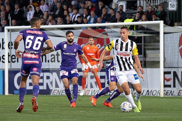 Marvin Martins (FK Austria Wien), Lucas Galvao (FK Austria Wien), Marin Ljubicic (LASK) Lask vs FK Austria Wien, 13. Runde, Admiral Bundesliga, 2022 - 2023