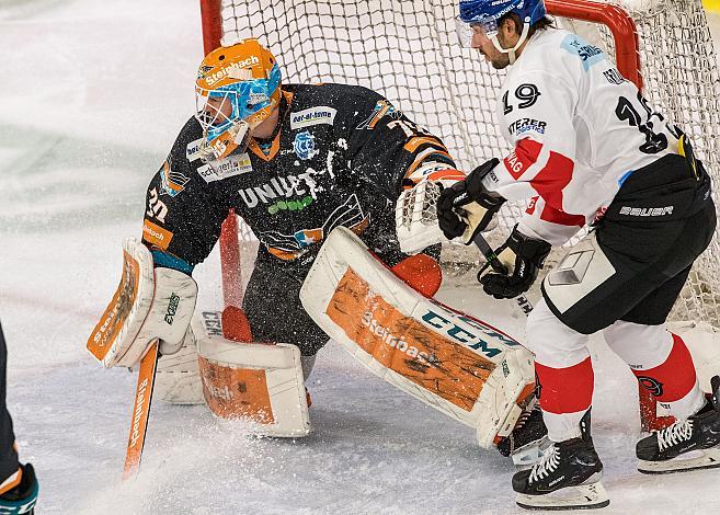 Tormann David Kickert (Steinbach Black Wings 1992), Maxwell Nicholas Gerlach (HC Tiwag Innsbruck - Die Haie) Steinbach Black Wings 1992 vs HC TWK Innsbruck  , Eishockey, Bet at Home ICE Hockey League