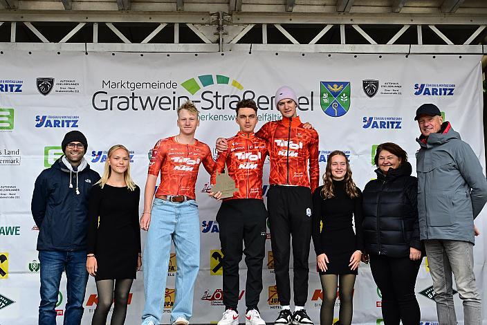 Podest Ligafinale U23 3. Platz Sebastian Putz (AUT, Tirol KTM Cycling Team), Benjamin Eckerstorfer (AUT, Tirol KTM Cycling Team), David Paumann (AUT, Tirol KTM Cycling Team) Road Cycling League, Judendorf - Plesch, Stmk