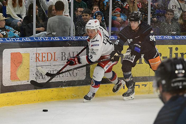 Daniel Brejcak  (HKM Zvolen), Christoph Tialler (Steinbach Black Wings Linz), Steinbach Black Wings Linz - HKM Zvolen (SVK), Linz AG Eisarena 