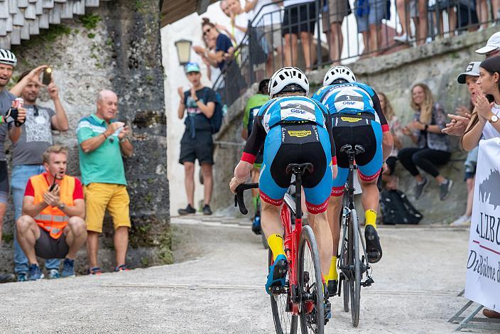 Daniel Lehner (AUT, Team Felbermayr Simplon Wels), Moran Vermeulen (AUT, Team Felbermayr Simplon Wels) Festung Hohensalzburg,  City Hill Climb Salzburg, Festung Hohensalzburg, Radsport, Bergrennen