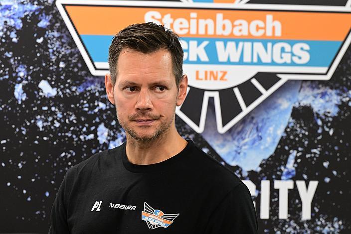 Head Coach Philipp Lukas (Steinbach Black Wings Linz) Saisonstart Pressegespräch, Steinbach Black Wings Linz Linz AG Eisarena 