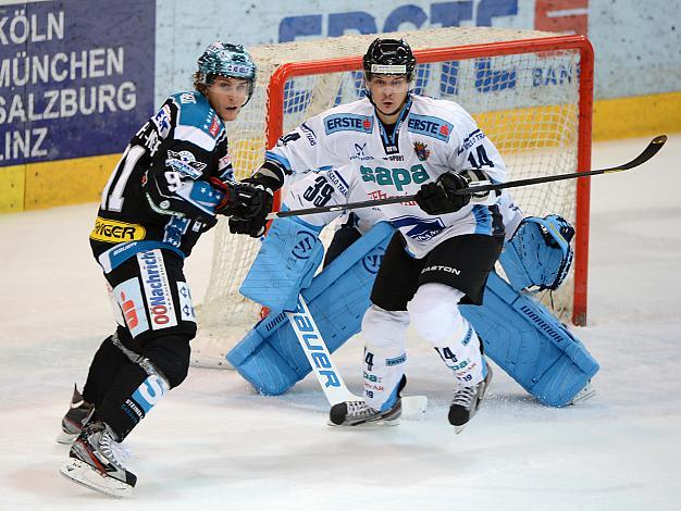 Martin Grabher Meier, Linz und Tamas Pozsgai, Szekesfehervar, EHC Liwest Black Wings Linz vs SAPA Fehervar AV19