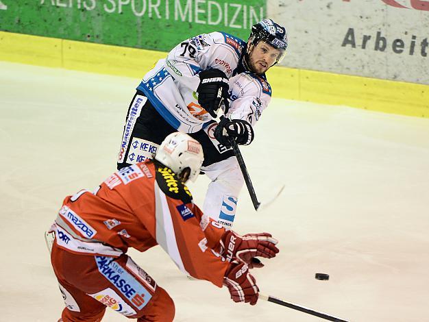 Gregor Baumgartner (Liwest Black Wings Linz) und Tyler Spurgeon (EC KAC), EC KAC vs EHC Liwest Black Wings Linz, Spiel 6, Play-Offs, Semifinale