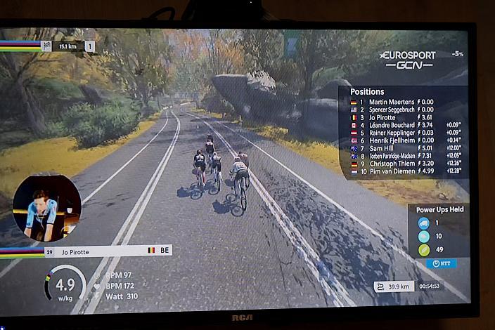 In der Ausreissergruppe Rainer Kepplinger (AUT, Hrinkow Advarics Cycleang Team) Radsport, Team Hrinkow Advarics Cycleang, UCI CYCLING ESPORTS WORLD CHAMPIONSHIPS